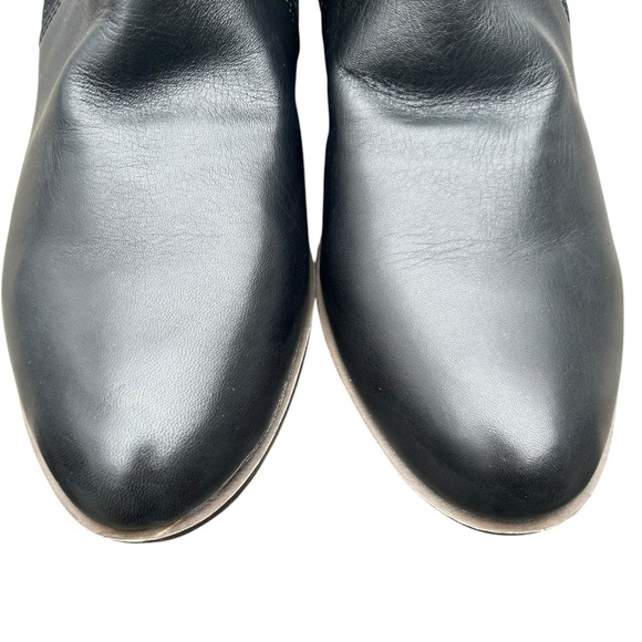 Lucky Brand Belgon Ankle Boots 11 Black Leather Suede Cutouts Pull On - Picture 6 of 14